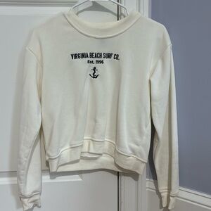 Off-white Virginia Beach Surf Co. crewneck in women’s size small